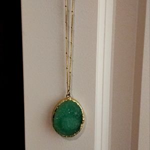 Emerald Geode Gold Necklace